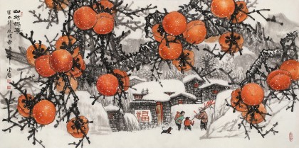 趙金鸰四尺《山村趣事》清華美院高研班導(dǎo)師（詢價）