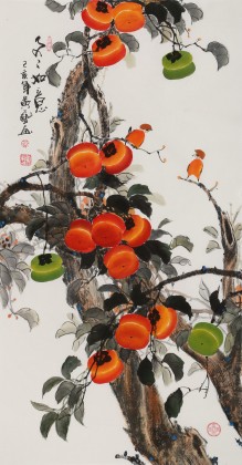 【已售】黃藝三尺風(fēng)水吉利國畫《事事如意》