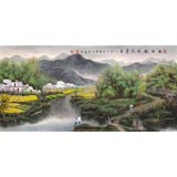 【已售】周佑林 四尺《桃紅樹綠花草香》廣西美協(xié)會員 格調(diào)清雅 意境優(yōu)美