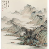 吳顯剛 四尺斗方《山寺客訪》 貴州七星關(guān)美協(xié)主席