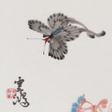 【已售】黃云鴻 三尺斗方《彩蝶》