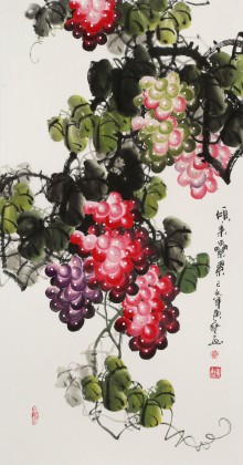 黃藝三尺風(fēng)水吉利國畫《碩果累累》
