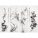 【已售】何華賢 四條屏 《梅蘭竹菊》 潁淮書畫名家