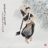 【已售】妙林居士 四尺斗方《南國(guó)舞姿動(dòng)情懷》