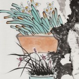 【已售】梁景欣 三尺《歲朝清供》 學(xué)院派畫家