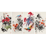 邢書波 四條屏《春夏秋冬》 中美協(xié)會員 清華美院創(chuàng)作班導(dǎo)師（詢價）