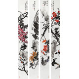 邢書波 四條屏《春風十里香》 中美協(xié)會員 清華美院創(chuàng)作班導(dǎo)師（詢價）