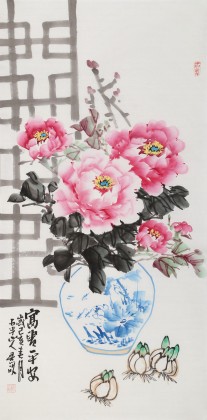 【已售】梁景欣 三尺《富貴平安》 學(xué)院派畫家