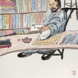 【已售】王永剛 三尺《喜讀架上萬卷書》 78歲國家一級美術(shù)師