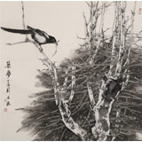 【已售】陳薪名《筑夢(mèng)》代表作精品 第六屆全國(guó)花鳥畫展金獎(jiǎng)獲得者 已裱軸 出版物原作