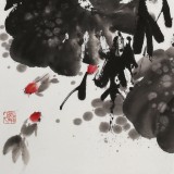 王寶欽 四尺《荷趣圖》當(dāng)代花鳥(niǎo)牡丹畫(huà)名家（詢價(jià)）