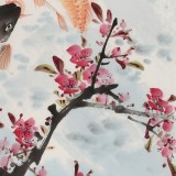 【已售】梁景欣 四尺三開《魚樂圖》 學(xué)院派畫家