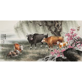 【已售】鄒本財(cái) 四尺《五福圖》 公主嶺市美協(xié)常務(wù)副主席