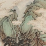 【已售】吳顯剛 四尺斗方《行到水窮處 坐看云起時(shí)》 貴州七星關(guān)美協(xié)主席