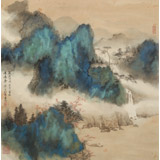 【已售】吳顯剛 四尺斗方《春江泛舟》 貴州七星關(guān)美協(xié)主席