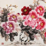 【已售】王偉寧四尺《花開富貴》 青年書畫才俊 河南美協(xié)會(huì)員