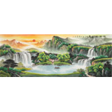 【已售】吳東 小六尺《福地祥光》 著名易經(jīng)風(fēng)水畫家