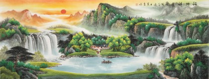 【已售】吳東 小六尺《福地祥光》 著名易經(jīng)風(fēng)水畫家