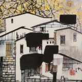 【已售】苗雨 四尺斗方《水鄉(xiāng)情思》 遼寧工美教授 師從吳冠中