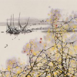 【已售】苗雨 四尺斗方《水鄉(xiāng)情思》 遼寧工美教授 師從吳冠中