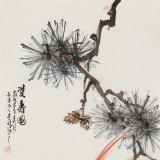 【已售】梁景欣 三尺《雙壽圖》 學(xué)院派畫家