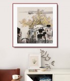 【已售】苗雨 四尺斗方《水鄉(xiāng)情思》 遼寧工美教授 師從吳冠中