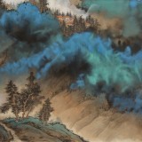 貴州七星關(guān)美協(xié)主席吳顯剛 六尺對開《云山煙巒圖》