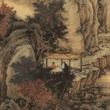 貴州七星關(guān)美協(xié)主席 吳顯剛 小六尺《溪山幽徑圖》
