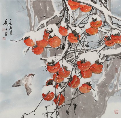 【已售】陳薪名《事事如意》吉祥水墨 第六屆全國花鳥畫展金獎獲得者