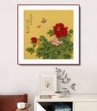 【已售】凌雪 四尺斗方《花開富貴》 北京美協(xié)會員