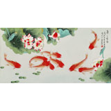 【已售】凌雪 四尺《年年有余》 北京美協(xié)會員