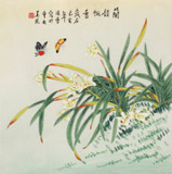 【已售】凌雪 四尺斗方《蘭花飄香》 北京美協(xié)會員