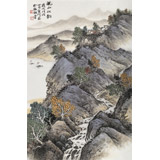 【已售】劉金河 四尺三開《皖山秋韻》 中美協(xié)會(huì)員 國(guó)家畫院畫家