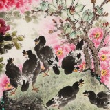 【已售】王寶欽 六尺《榮華富貴》當代花鳥牡丹畫名家（詢價）