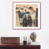 張勇 四尺斗方《曉云峰影》 吉林著名山水畫家