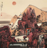 張勇 四尺斗方《暖日晴和》 吉林著名山水畫家