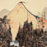 張勇 四尺斗方《秋山隱逸圖》 吉林著名山水畫家
