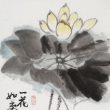 【已售】何一鳴 四尺四開《一花一世界》