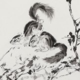 【已售】陳薪名《松林野趣》 第六屆全國(guó)花鳥(niǎo)畫(huà)展金獎(jiǎng)獲得者