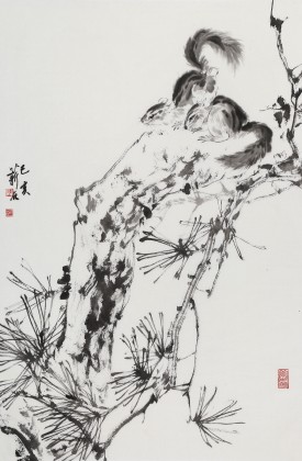 【已售】陳薪名《松林野趣》 第六屆全國(guó)花鳥(niǎo)畫(huà)展金獎(jiǎng)獲得者
