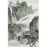 廖崧越 四尺三開(kāi)《云夢(mèng)家山》 廣西桂林美協(xié)會(huì)員