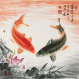 【已售】周升達(dá) 四尺斗方《富貴久魚(yú)》 中國(guó)畫(huà)院國(guó)畫(huà)組長(zhǎng)（詢價(jià)）