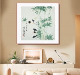 【已售】凌雪 四尺斗方《竹報平安》 北京美協(xié)會員