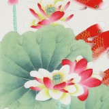 【已售】凌雪 四尺斗方《年年有余》 北京美協會員