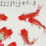 【已售】凌雪 四尺斗方《年年有余》 北京美協會員