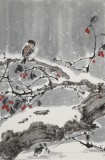 【已售】陳薪名《雪韻》 第六屆全國花鳥畫展金獎獲得者