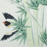 【已售】凌雪 四尺斗方《竹報平安》 北京美協(xié)會員