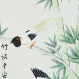 【已售】凌雪 四尺斗方《竹報平安》 北京美協(xié)會員