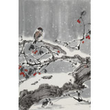 【已售】陳薪名《雪韻》 第六屆全國花鳥畫展金獎(jiǎng)獲得者