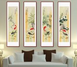 【已售】北京美協(xié) 凌雪四條屏《年年有余》